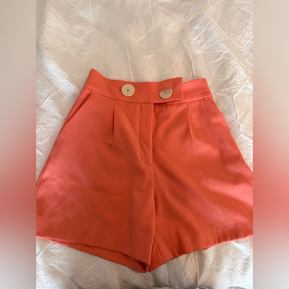 Zara Coral High Waist Women's Shorts